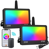 Onforu 2 Pack 200W Equiv Smart RGBCW LED Flood Light Work with Alexa @ $19.99