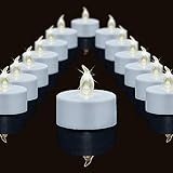 Flameless Tea Lights Candles, 24Pack Battery Operated LED Flickering Electric Candle, Realistic Votive Fake Tealight, Long Lasting 200+Hours Warm White Lamp, for Wedding Party Home Decoration