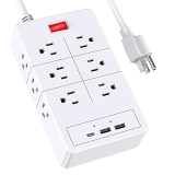 Power Strip with USB C – 12 Widely Outlets with 2 USB Charging Ports+1 USB C Total 3.1 A @ $9.60