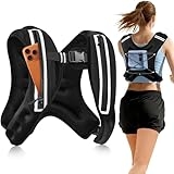 Csnsnie Weighted Vest Woman Man,8/12/16/20lbs Weight Vest with Plus Storage Pockets&Adjustable Straps,Durable Rucking Vests with Reflective Stripe for Walking,Running,Workout,Training, Weight Loss