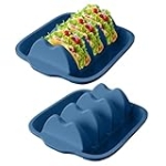 Silicone Taco Holder Set of 2 – Reusable Taco Stands with Dividers, Taco Tuesday Kit for Family Mexican Meals, Non-Slip Sturdy Taco Tray Racks, Dishwasher & Microwave Safe @ $9.99
