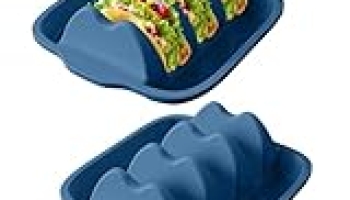 Silicone Taco Holder Set of 2 – Reusable Taco Stands with Dividers, Taco Tuesday Kit for Family Mexican Meals, Non-Slip Sturdy Taco Tray Racks, Dishwasher & Microwave Safe @ $9.99