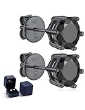 Black Moissanite Earrings, MomentWish 1Carat Moissanite Earrings for Men, D Color VVS1 Simulated Diamond Black Ruthenium Vermeil S925 Sterling Silver Earrings @ $35.11