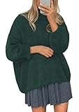 PRETTYGARDEN Oversized Sweaters for Women Fall Clothes 2025 Long Sleeve Mock Neck Tops Chunky Knit Pullover Winter Clothing(Dark Green,Medium) @ $16.49