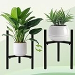 TUSPEU Adjustable Plant Stand Indoor,Mid Century Metal Plant Stand,Flower Planter Stand – EXCLUDING Plant Pot,Heavy Duty Plant Holder,Black @ $9.90