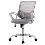 Office Chair Ergonomic Computer Desk Chair Mesh Mid-Back Height Adjustable Swivel Chair with Armrest for Home Study Meeting @ $46.70