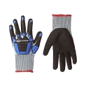 AmazonCommercial 18G Goldsilk & Sandy Nitrile Gloves with Impact Protection on Back (Blue/Black) @ $2.72