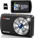 DSOEKEU AI Digital Camera, WiFi Cameras for Photography with Object Recognition, Compact Point and Shoot Digital Camera with Dual Lens, Flash, 3.6″ Touch Screen, Gift for Kids Teens