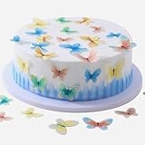 THJ Butterfly Cupcake Toppers 40Pcs Edible Butterfly Cake Decorations Edible Butterflies for Cake Decorating Wafer Paper Butterflies For Wedding Birthday Anniversary Themed Party (Mixed Size & Color) @ $5.65