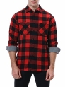 Litteking Men’s Flannel Shirts Long Sleeve Casual Lightweight Button Down Work Plaid Shirt Red L @ $7.49
