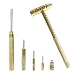 Mini Small Hammer 6 in 1 Metal Hammer & Screwdriver, Multitool Camping Hammer Set Screwdriver Hammers Tools (gold) @ $5.39