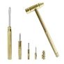 Mini Small Hammer 6 in 1 Metal Hammer & Screwdriver, Multitool Camping Hammer Set Screwdriver Hammers Tools (gold) @ $5.39