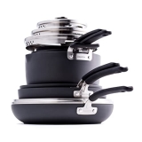 GreenPan Levels Stackable Hard Anodized Healthy Ceramic Nonstick 11 Piece Cookware Pots and Pans Set @ $200