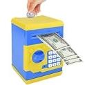 Yanaze Kids Money Bank, Electronic Password Piggy Bank Cash Coin Money Saving Box for Kids Mini ATM Toy Gift for Children Boys Girls (Yellow/Blue) @ $6.99