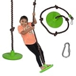 Swurfer Disco Tree Swing – Swing Sets for Backyard, Outdoor Swing, Swingset Outdoor for Kids, Easy Installation, Heavy Duty, Adjustable Climbing Rope, Weather Resistant, Up to 200lbs, Ages 6 and Up @ $7.79