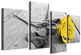 Bedroom Wall Decor – Yellow Room Decor Rose Flowers Canvas Wall Art Yellow Decorations for Living Room Modern Artwork Black and White Kitchen Decor Pictures Above Bed Stretched and Framed Ready Hang @ $15.96