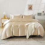 HOdo Home Satin Duvet Cover King Size, 3 Piece Silk Like Comforter Cover, Ultra Soft and Breathable Bedding Set with Zipper Closure & Corner Ties @ $11.87