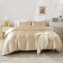HOdo Home Satin Duvet Cover King Size, 3 Piece Silk Like Comforter Cover, Ultra Soft and Breathable Bedding Set with Zipper Closure & Corner Ties @ $11.87
