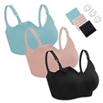 Nursing Bras for Breastfeeding 3 Pack Seamless Maternity Bras Pregnancy Sleep Bralette with Extra Bra Extenders and Clips @ $9.25