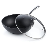Cooks Standard Flat Bottom With Lid 11-Inch Hard Anodized Nonstick Wok Stir Fry Pan @ $29.60