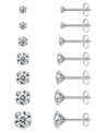 Earrings for Women, 7 Pairs Stud Earrings Set for Men Girl, COMOSO 18K White Gold Plated S925 Sterling Silver Cubic Zirconia Earrings Studs 3-8mm, Birthday Christmas Gift @ $7.99