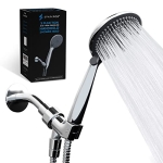 SparkPod High Pressure 3-Function Handheld Shower Head with 5 ft. Hose and Bracket – 3.75
