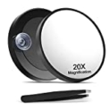 Macaki 20X Magnifying Mirror with 2 Suction Cups, 3.5 inches Magnified Makeup Mirror and Slant Tweezers,1PCS @ $5.99