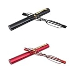 Mini Slim Pen Reading Glasses with Portable Clip Case Small Pocket Readers Men Women (2 pairs,3.00) @ $4.99