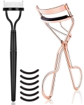 TPPICK Eyelash Curler Kit Metal Lash Curlers with Mascara Applicator Eyelashes Separator Comb & 6 Replacement Refill Pads (Rose Gold) @ $3.99