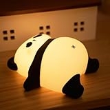 Rechargeable Cute Panda Night Light, 3 Level Dimmable Nursery Nightlight with Timer, Silicone Light Cute Animal Night Lamp for Breastfeeding Toddler Baby Kids Decor, Squishy Lamps Girls Panda Gifts @ $7.99
