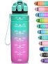 Niggeey 17oz 24oz 32oz Water Bottles, Motivational Water Bottle with Time Marker, Leakproof & BPA Free Tritan Material, Drinking Sports Water Bottle Perfect for Fitness, Gym & School @ $7.99