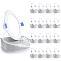 Ensenior 16 Pack 4 Inch Ultra-Thin LED Recessed Ceiling Light with Junction Box @ $97.99