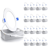 Ensenior 16 Pack 4 Inch Ultra-Thin LED Recessed Ceiling Light with Junction Box @ $97.98