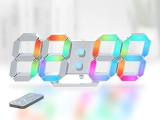 KOSUMOSU Wall Clock Neon Digital Clock 3D LED Desk Clock Large Display 9.7