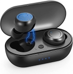 Waterproof Bluetooth 5.0 True Wireless Earbuds, Touch Control,30H Cyclic Playtime TWS Headphones with Charging Case and mic, in-Ear Stereo