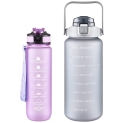 VOGVOG 2-Pack Water Bottles – 64 Oz Motivational Water Bottle with 27 oz Bottle and Straws @ $12.99