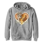 Disney Boy’s Vintage Valentine Hoodie, Athletic Heather, Large @ $14.02