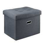 AZARAF Ottoman Storage Ottoman Folding Ottomans Footrest Storage Ottoman Small Footstool Rectangle Bench Cube for Room Living Room Bedroom Grey @ $12.99