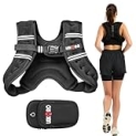 Weighted Vest, 6lbs/8lbs/12lbs/16lbs/20lbs/25lbs/30lbs Weights Vest for Women Men with Reflective Stripe for Workout, Strength Training, Running, Walking (6LB)