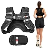Weighted Vest, 6lbs/8lbs/12lbs/16lbs/20lbs/25lbs/30lbs Weights Vest for Women Men with Reflective Stripe for Workout, Strength Training, Running, Walking (6LB)