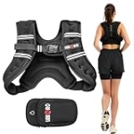 Weighted Vest, 6lbs/8lbs/12lbs/16lbs/20lbs/25lbs/30lbs Weights Vest for Women Men with Reflective Stripe for Workout, Strength Training, Running, Walking (6LB)