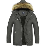 WEEN CHARM Men’s Winter Parka Jacket Military Warm Fleece Coat with Detachable Hood Outwear @ $38.99