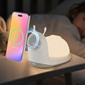Magnetic Wireless Charger Stand for iPhone: 15W Fast Charging Desk with Night Light for Kids Mag Safe iPhone 17 16e 16 15 14 13 12 Pro Max – Cute Touch Lamp for Nightstand & Bedroom & Breastfeeding