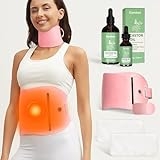 Castor Oil Pack Wrap with Heating for Waist and Neck, Jamaican Black Castor Oil Cold Pressed 130ml/4.58oz, Reusable Organic Castor Oil Pack Kit, Birthday Gift for Women Mom Men Dad (Pink) @ $12.40