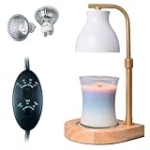 Candle Warmer Lamp with Timer – Electric White Gold Adjust Candle Lamp Warmer, Birthday Gifts for Women, for Mom, House Warming Gifts New Home for Jar Candles with 2 Bulbs @ $43.99
