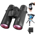 Adasion 12×42 High Definition Binoculars for Adults with Phone Adapter and Foldable Tripod @ $14.00