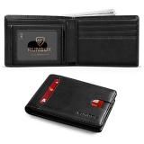 RUNBOX Slim Wallet for Men Minimalist Leather Bifold RFID Blocking with Gift Box Black @ $9.74