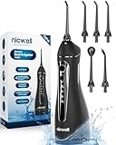 Nicwell Water Dental Flosser Teeth Pick – Cordless Portable 4 Modes Rechargeable Flossers Oral Irrigator IPX7 Waterproof Travel Gum Floss Cleaner Deep Cleaning Flossing Picks for Home Daily Shower