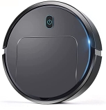 Sweeping Robot with Smart Sensor Protectio, Good for Pet Hair, Hard Floors,Carpets-Black-A8