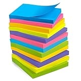 OHOME Sticky Notes – 12 Pads, 3”x3” – Colorful Self-Stick Post Notes Bulk – Office Desk Accessories | Teacher Classroom Must Haves,Aesthetic School Supplies for Home,Stocking Stuffers for Women